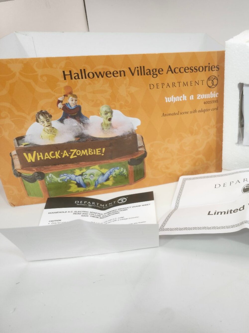 Retired Department 56 Halloween Village Accessories, Whack A Zombie